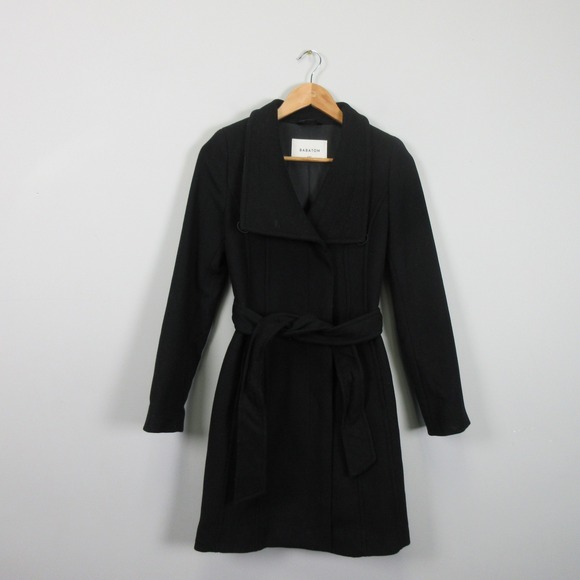 Aritzia Jackets & Blazers - Aritzia BABATON The Connor Coat Black Wool Wrap Belted luxury Womens XXS
